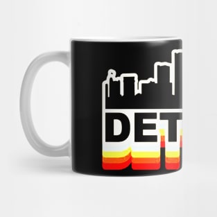 Detroit City Skyline Vintage Retro Mug